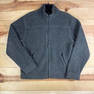 Vintage Gap Jacket Mens Medium Gray Fleece Pile Jacket Full Zip